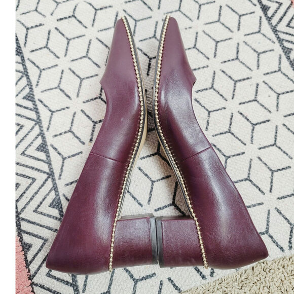 COACH WILLA PUMP IN BURGUNDY PURPLE & GOLD, SZ 8 - Picture 11 of 16